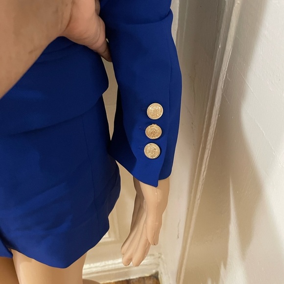 Marled Royal Blue Double-Breasted Blazer - Picture 3 of 15